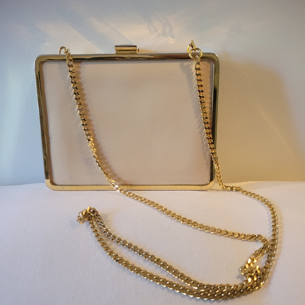 Vintage Elegant Gold and Cream Women's Clutch Spain Old Money - Picture 6 of 6